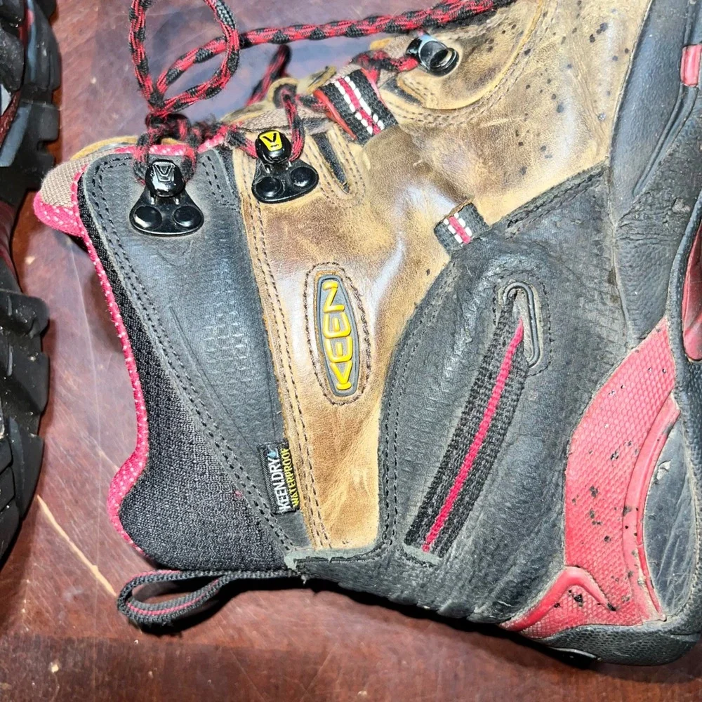 Keen Utility Pittsburgh Steel Toe Waterproof Work Boots Mens 8.5 EE Brown Red